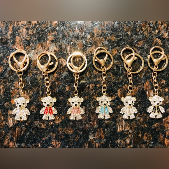 BLINGY TEDDYBEAR BAG CHARMS NEW🧸 - Picture 10 of 16